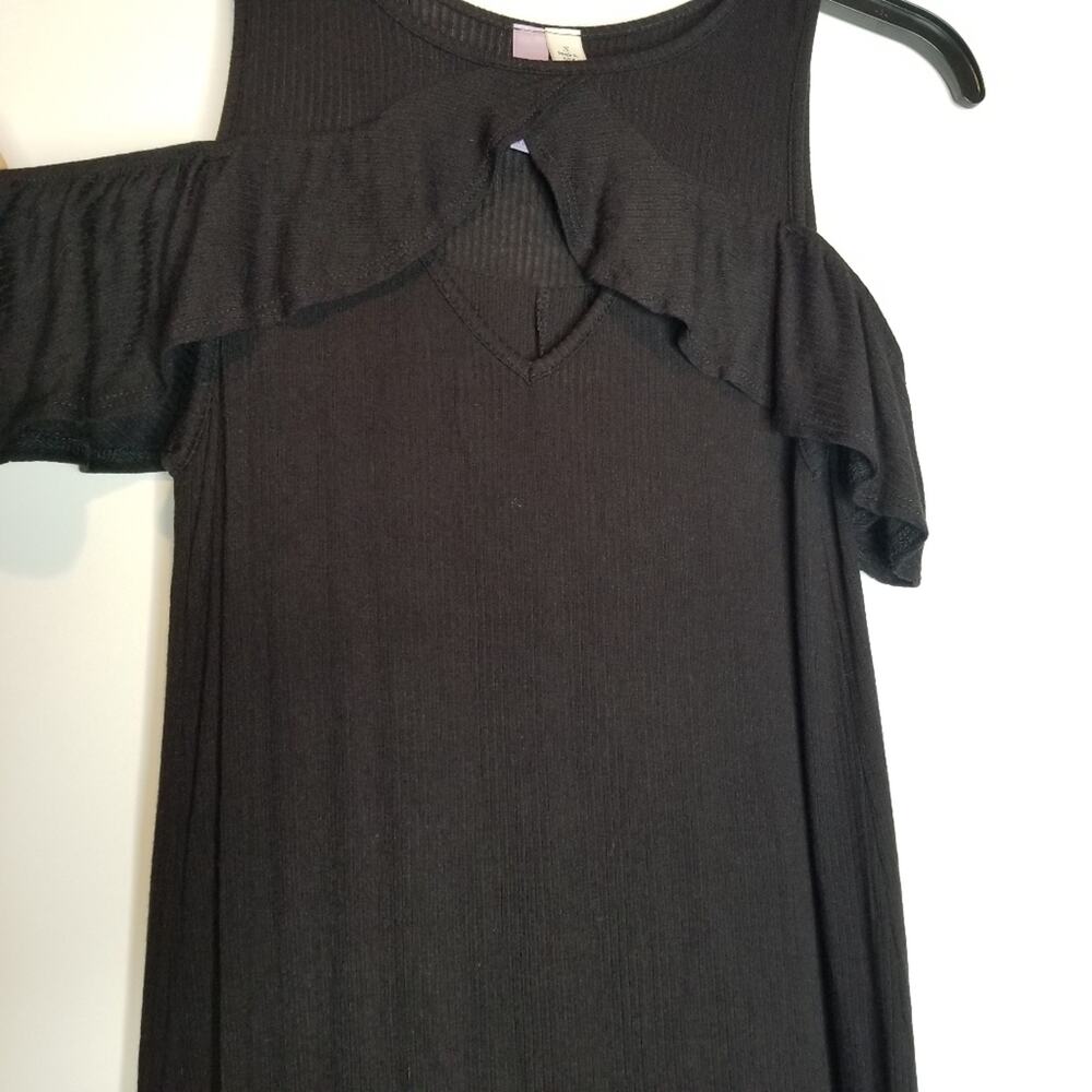 Alya Dress Cold Shoulder Cutout Front Black Tank Mini Dress Size Small
